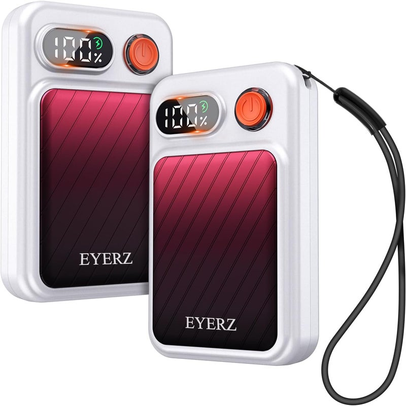 EYERZ Electric Hand Warmers Rechargeable 2 Pack, Magnetic AI Hand Warmers with LED Display & 4 Levels, Portable Pocket Heater, Gifts for Christmas, Camping, Golf, Raynauds, Hunting, Women & Men - Image 1